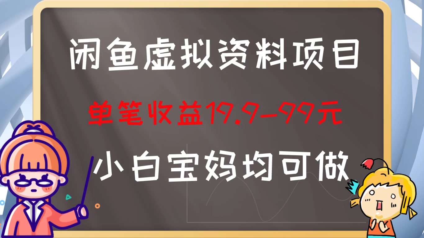 闲鱼虚拟资料项目，新手友好，长期盈利，单笔收益100+-众合网