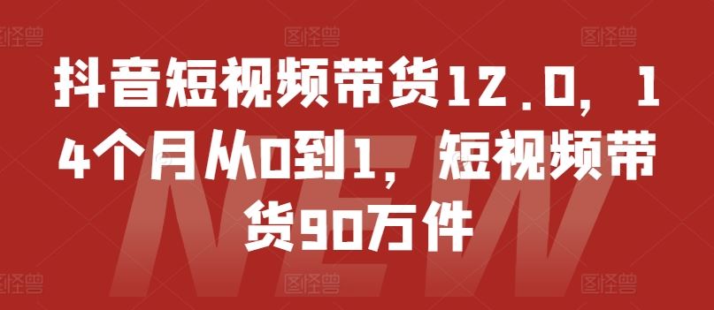 抖音短视频带货12.0，14个月从0到1，短视频带货90万件-众合网