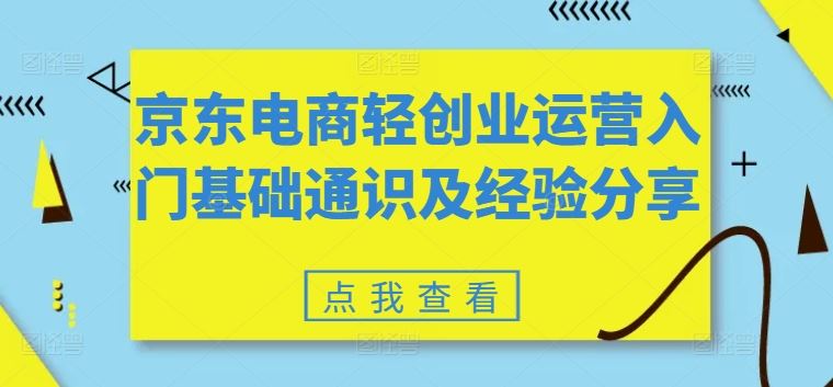 京东电商轻创业运营入门基础通识及经验分享-众合网