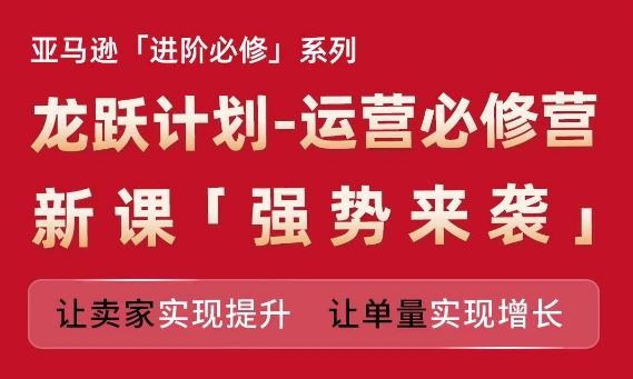 亚马逊进阶必修系列，龙跃计划-运营必修营新课，让卖家实现提升 让单量实现增长-众合网