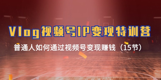 Vlog视频号IP变现特训营，普通人如何通过视频号变现赚钱（15节）-众合网
