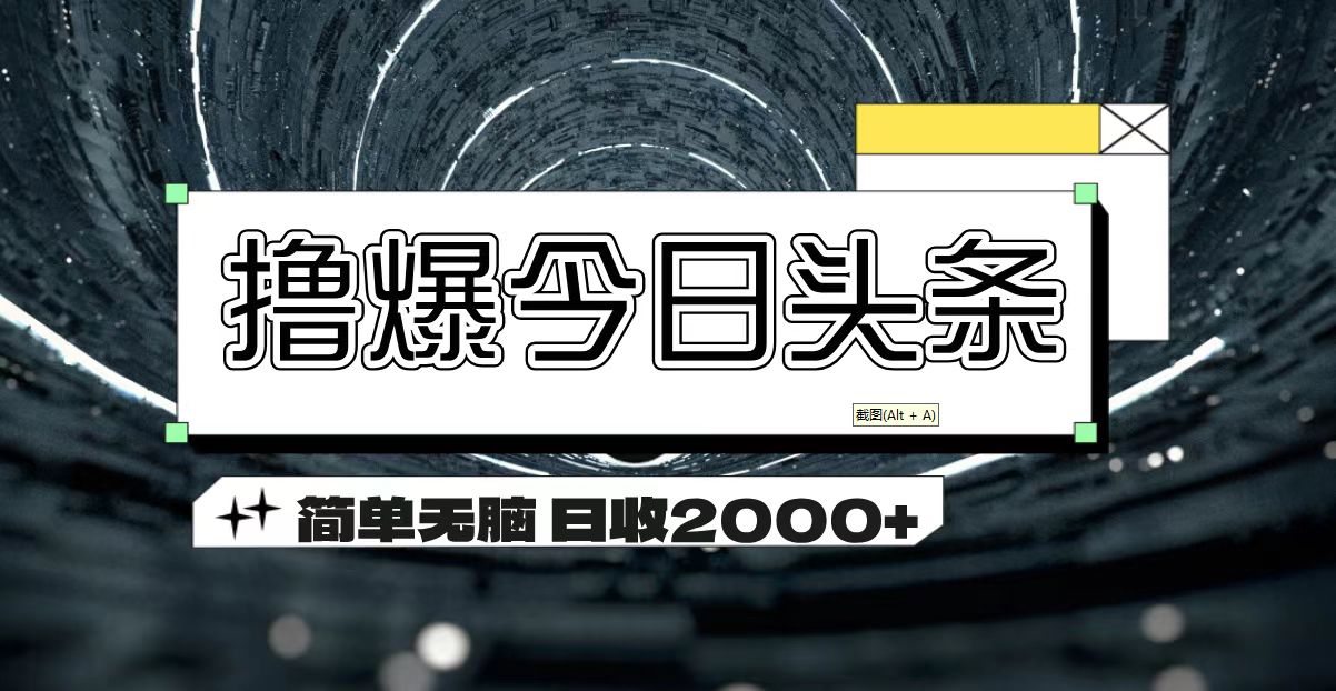（11665期）撸爆今日头条 简单无脑操作 日收2000+-众合网