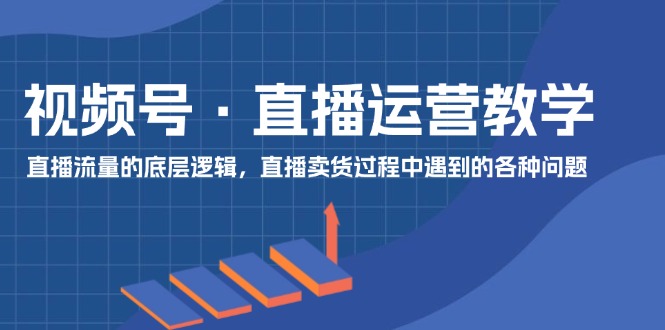 （11687期）视频号 直播运营教学：直播流量的底层逻辑，直播卖货过程中遇到的各种问题-众合网