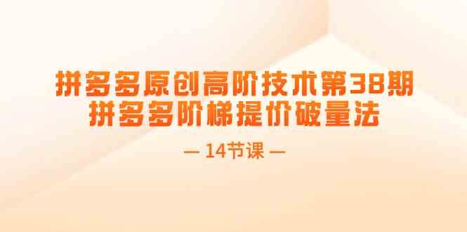 拼多多原创高阶技术第38期，拼多多阶梯提价破量法（14节课）-众合网