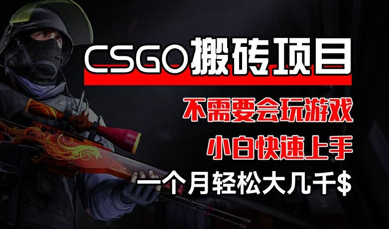 CSGO 装备搬砖项目，操作简单，不需要会玩游戏，小白也能快速上手，一个月轻松大几千【揭秘】-众合网