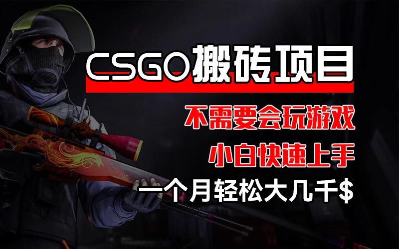 CSGO 装备搬砖项目，操作简单，不需要会玩游戏，小白也能快速上手，一个月轻松大几千-众合网