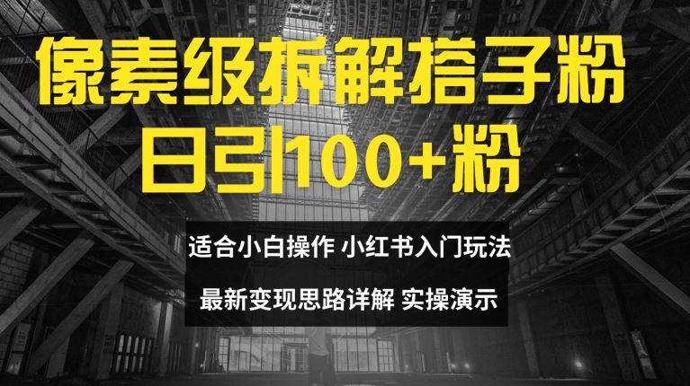 像素级拆解搭子粉，日引100+，小白看完可上手，最新变现思路详解【揭秘】-众合网