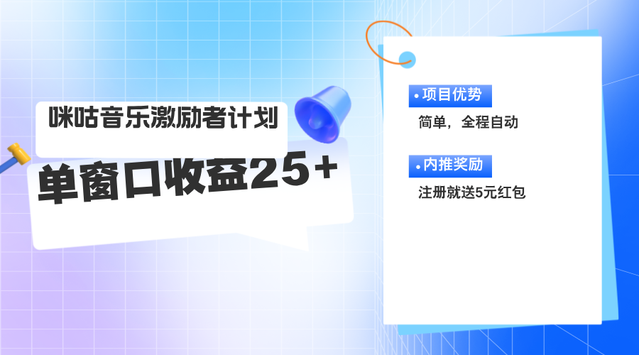 （11942期）咪咕激励者计划，单窗口收益20~25，可矩阵操作-众合网