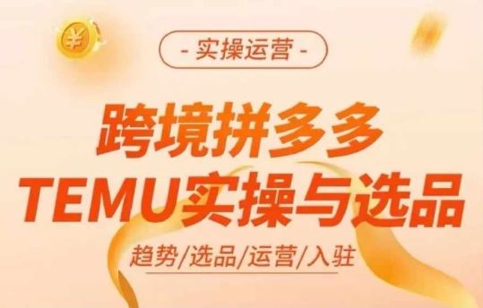 跨境拼多多TEMU实操与选品，多多temu跨境选品运营实操-众合网
