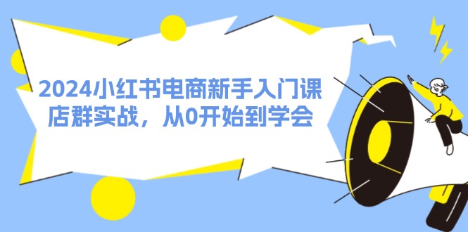 2024小红书电商新手入门课，店群实战，从0开始到学会（31节）-众合网