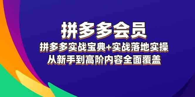 拼多多会员实战宝典+实战落地实操，从新手到高阶内容全面覆盖-众合网