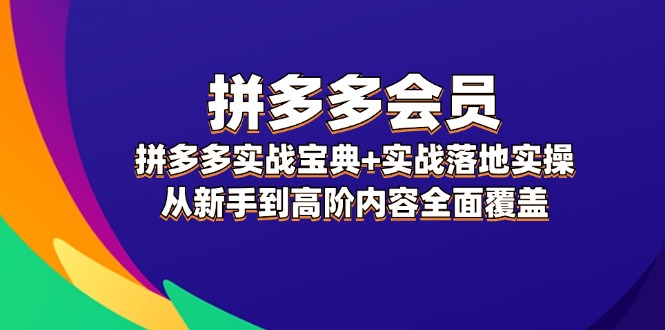 （12056期）拼多多 会员，拼多多实战宝典+实战落地实操，从新手到高阶内容全面覆盖-众合网