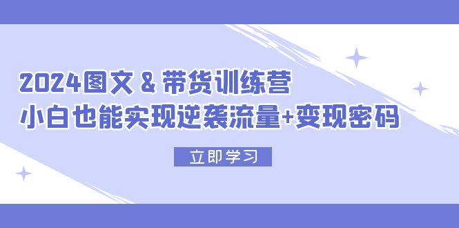 （12137期）2024 图文+带货训练营，小白也能实现逆袭流量+变现密码-众合网