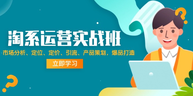 （12186期）淘系运营实战班：市场分析、定位、定价、引流、产品策划，爆品打造-众合网