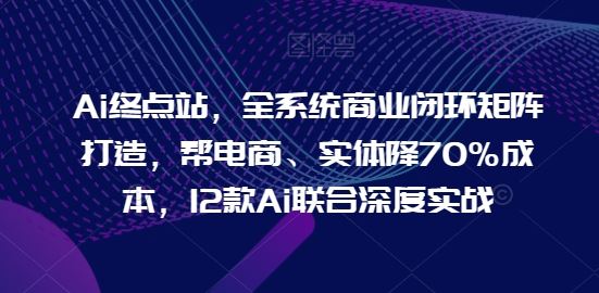 Ai终点站，全系统商业闭环矩阵打造，帮电商、实体降70%成本，12款Ai联合深度实战【0906更新】-众合网