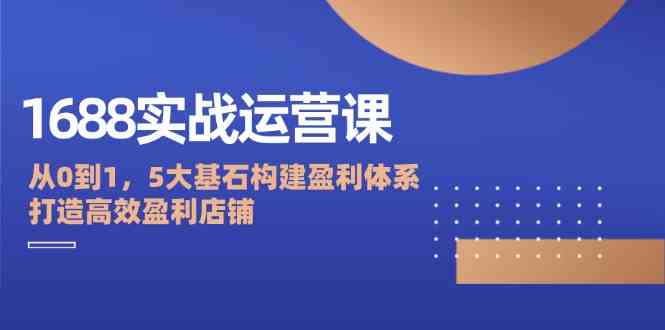 1688实战运营课：从0到1，5大基石构建盈利体系，打造高效盈利店铺-众合网