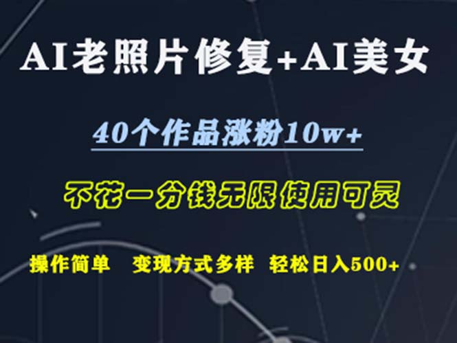 （12489期）AI老照片修复+AI美女玩发  40个作品涨粉10w+  不花一分钱使用可灵  操…-众合网