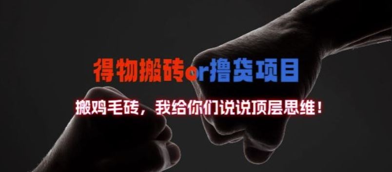 得物搬砖撸货项目?掰下数据，我给你们说说顶层思维【揭秘】-众合网