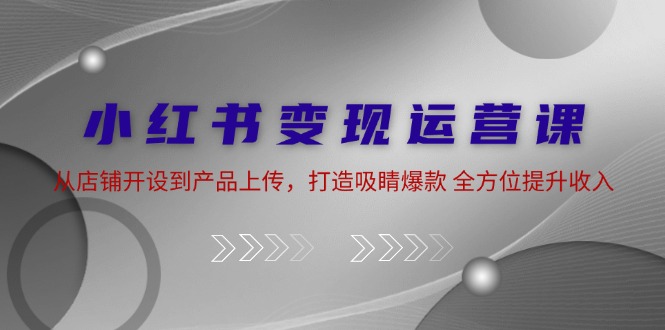 （12520期）小红书变现运营课：从店铺开设到产品上传，打造吸睛爆款 全方位提升收入-众合网
