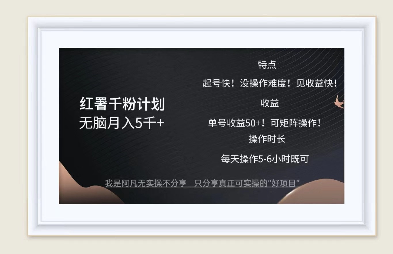 红薯千粉计划无脑月入5千+！既做既赚！-众合网