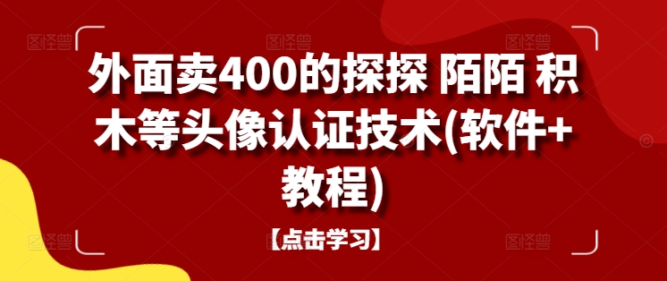 外面卖400的探探 陌陌 积木等头像认证技术(软件+教程)-众合网