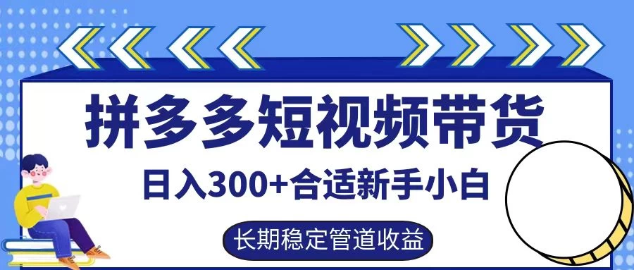拼多多短视频带货日入300+保姆级实操账户展示-众合网
