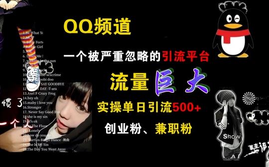 QQ频道，一个被严重忽略的引流平台，流量巨大 实操单日引流500+创业粉兼职粉【揭秘】-众合网