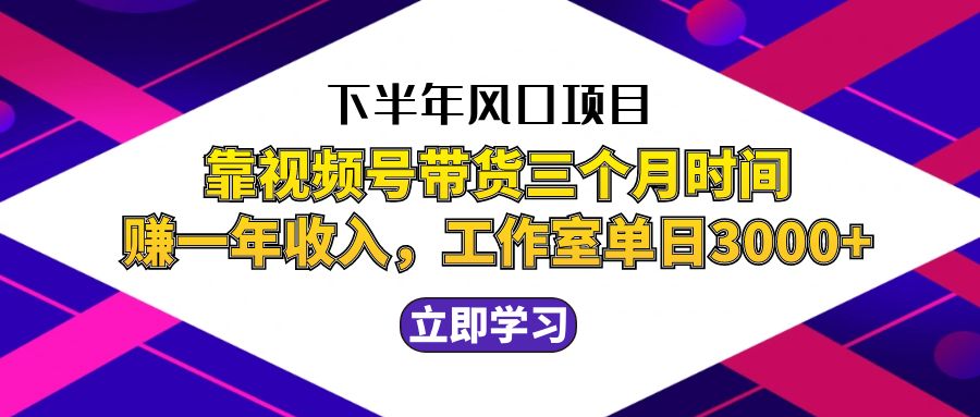 （12849期）下半年风口项目，靠视频号带货三个月时间赚一年收入，工作室实测单日3…-众合网
