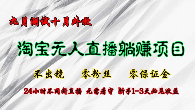 （12862期）淘宝无人直播最新玩法，九月测试十月外放，不出镜零粉丝零保证金，24小…-众合网
