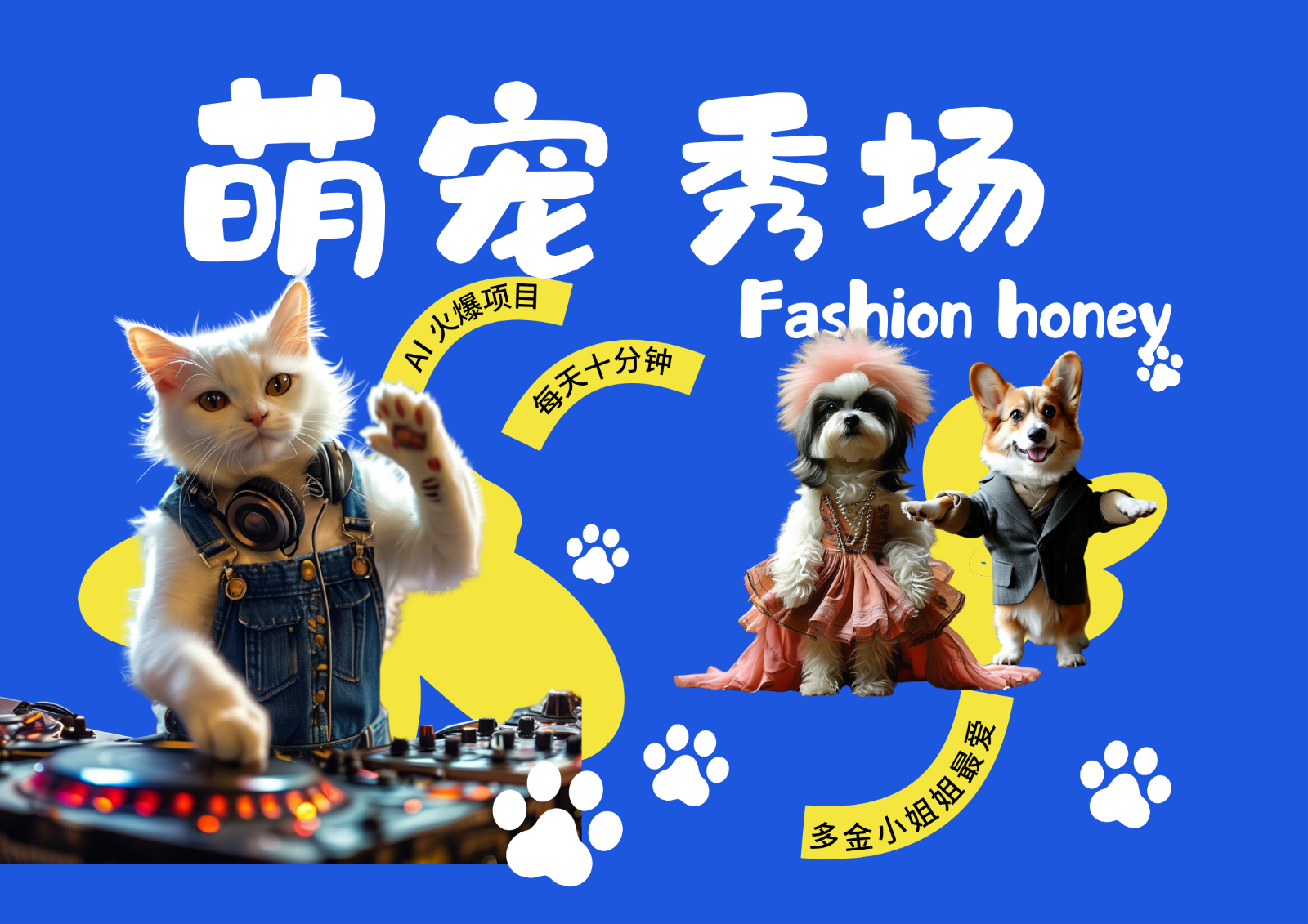 酷飒动物跳舞走秀  时尚喵FASHION汪 多金小姐姐最爱的 轻松月入破W-众合网